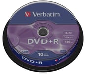 DVD+R 4.7GB Matt Silver Cake Box 10