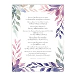 Artery8 Blessed Beatitudes Sermon of the Mount Matthew Gospel Violet Jesus Christ Christian Bible Faith God Quote Revelations Flowers Artwork Extra Large XL Wall Art Poster Print