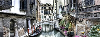 Pro-Art-Bilderpalette gla174o Venedig III Cadre Mural en Verre Motif Venise Dimensions 50 x 125 cm