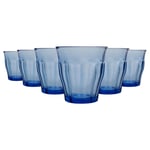 Duralex Picardie Glass Juice Water Tumblers Glasses Set Blue 250ml x12