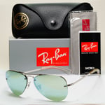 Ray-Ban Sunglasses Rimless Aviator Green Flash Mirror RB 3449 9043/30 59mm