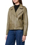 BOSS Women's C_Sameli Leather_Jacket, Dark Green303, 40