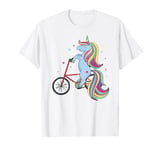 Funny Bicycle Rider Unicorn On Bike Magical Cyclist T-Shirt