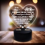 To My Man Gifts from Her 3D Illusion Lamp I Love You Valentines Day Gift