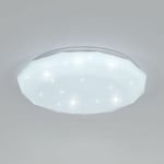 Lampe de Plafond, 24W Luminaire Plafonnier Étoile led Blanc Froid 6500K, Lustre led Plafonnier Moderne Diamant pour Chambre Enfant Cuisine Couloir