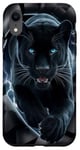 iPhone XR Lifelike Black Panther Breaking Through a Dark Background Case