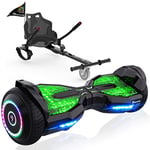 EVERCROSS Hoverboards 6,5 Pouces avec Siège,Hoverboards Bluetooth Activés par Application,Go Kart avec 3 Pédales Lumineuses, Scooter Auto-équilibré Anniversaire Enfants Adultes