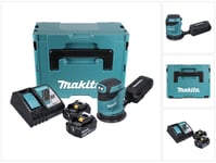 Akkukäyttöinen epäkeskohiomakone Makita DBO 180 RFJ 18 V 125 mm + 2 x akku 3.0 Ah + laturi + Makpac