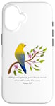 Coque pour iPhone 16 Romans 8:28 All Things Verse de la Bible avec motif fleur et oiseau