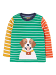 Frugi Kids' Organic Cotton Hotchpotch Dog Applique Top, Multi