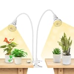 SANSI Lampe Horticole LED 20W pour Plantes d'Intérieur, Lampe de Plantes à Spectre Complet avec 2 Ampoules de Culture LED E27 4000K Détachables pour Germination Croissance Floraison Végétale - Blanc