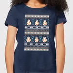 Star Wars BB-8 Pattern Women's Christmas T-Shirt - Navy - XXL