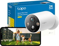 Tapo Outdoor Camera Security Wireless, Rechargeable Battery Camera System for 2K