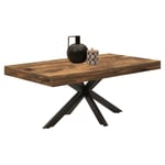 Idmarket - Table basse rectangle alix 110 cm pied araignée bois foncé effet vieilli et noir