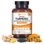 Organic Turmeric Capsules High Strength 1440mg | 120 Capsules with Black Pepper, Ginger & Active Ingredient Curcumin (2 Month Supply) | Turmeric Capsules High Strength Made In UK by Prowise Healthcare