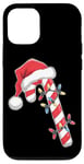 Coque pour iPhone 12/12 Pro Bonnet de Père Noël en forme de canne à sucre d'orge