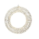 Lumineo Décoration de Noël argentée Blanc Chaud 6 W 58 x 7 x 58 cm Couronne de Noël à Suspendre Lumière LED