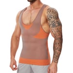 SLIMBELLE Compression Shirt Mens Slimming Vest Body Shaper Cross Color Seamless Undershirts Tank Tops for Men