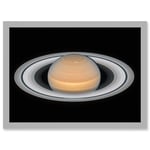 Hubble Space Telescope Image Saturn Opposition 2018 Portrait Of Opulent Ring World Solar System Gas Giant Planet Art Print Framed Poster Wall Decor