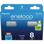 Panasonic Eneloop AA 2000 mAh - batteri, 8 st