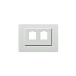 Couvercle double prise RJ11 ou RJ45 blanc BJC Coral 21882