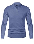 Sykooria Pull Homme Hiver Chaud Pullover Col Roulé à Manches Longues Sweaters Homme Tricoté Pull Col Zippé Homme