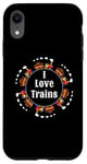 Coque pour iPhone XR I Love Trains Train Track Jouet électrique Train Train Tee