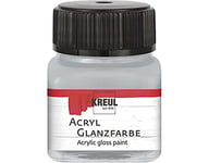 Kreul 79216-Peinture, 20 ml Verre argenté, Peinture Acrylique Brillante et Lisse pour Peindre et bricoler, à Base d'eau, résistante à la salive, séchage Rapide et Opaque, Silver, Set de 20 Pièces