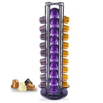 Wrobic Coffee Capsules Holder for Nespresso originalline, Coffee Pod Holder for 40 Coffee Capsules, Rotating Design, Coffe Storage Rack for 40 Pcs Pods，Black