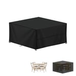 LAMUNI Housse Table Jardin 160x160x74cm Bâche Table de Jardin Imperméable Bache de Protection Exterieur Salon de Jardin, 420D Oxford Housse pour Mobilier de Jardin, Ensembles de Table et de Canapé