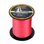 LSHEL 500m 4 Brins Fil de Pêche Tressé Ligne Nylon Ligne de Pêche Résistance à l'abrasion, Rouge, 2.0#0.23mm/28lb/12.7kg