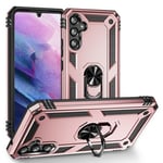 Samsung Galaxy A34 5G      Military Armour Ring Case    RoseGold