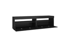 TV-benker 2 stk med LED-lys svart 75x35x40 cm - Svart TV-benk & mediabenk