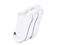 Adidas Men 3-Stripes No-Show (3 Pairs) Socks - White/White/Black, 51-54 (EU)