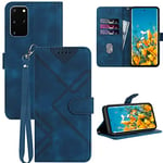 GOTOURED for Samsung S20 Case,S20 Phone Case Wallet Card Holder,Leather Kickstand S20 Flip Cases,Wrist Strap,Magnetic Closure,S20 Case 2023 Shockproof Protective Cover for Samsung Galaxy S20 (Blue)