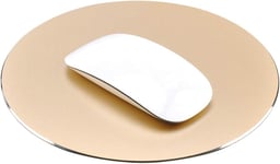 Tapis De Souris En Aluminium De Qualité Supérieure-Pour Souris Apple,Microsoft,Logitech,Tecknet,Razer,Metal Mouse Pad-Round-Gold Colour,Mouse Pad