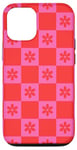 Coque pour iPhone 12/12 Pro Grand damier classique à carreaux orange et rose