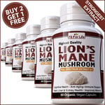 #1 LIONS MANE MUSHROOM ORGANIC CAPSULES BRAIN FUNCTION MEMORY SUPPLEMENT IMMUNE