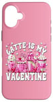 Coque pour iPhone 16 Plus Pink Valentines Day Latte Is My Valentine Nurse Graphic