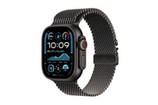 Apple Watch Ultra 2 GPS + Cellular 49mm Boîtier en Titane Noir avec Bracelet Milanais Titane Noir - M