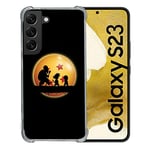 Cokitec Coque Renforcée en Verre Trempé pour Samsung Galaxy S23 Manga Dragon Ball Vintage