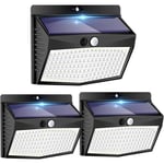 Lot de 3 de 138LED Lampe Solaire Extérieur Détecteur de Mouvement Lumière étanche Sans Fil 3 Modes éclairage pour Jardin Decoration