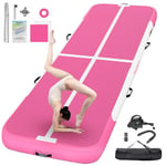 FBSPORT Tapis D'Entraînement 10cm Hauteur Tapis de Gymnastique Gonflable Air Tumbling Track 3M Tapis de Gym Gonflable Tumbling Tapis Gymnastique Air Floor Mat pour Gymnaste Tumbling Yoga avec Pompe