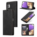 ZTOFERA Flip Wallet Case for Samsung Galaxy A13 4G/5G & A04s, Premium PU Leather Folio Book Case with Card Holder Magnetic Closure Stand View Soft TPU Inner Shell Protective Phone Cover, Black