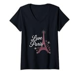 Womens For Paris Lovers Love Paris Eiffel Tower Memes I Love Paris V-Neck T-Shirt