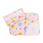 FILET - Set Petit Déjeuner Maternelle en Coton avec Inserts en Toile Aida à Broder, Composé de Napperon Américain, Serviette et Enveloppe Porte Serviette, Made in Italy, Fantaisie Lettre&Animaux Rose