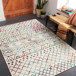 Carvapet Tapis de Couloir 90x150cm Antidérapant Tapis de Passage Long Tapis de Cuisine Lavable Doux Microfibre Géométrique Tribal Tapis de Sol(Multicolore)