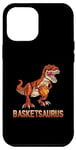 Coque pour iPhone 12 Pro Max BasketSaurus Dinosaure Balle T-rex Dino Jouant au Basketball