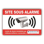 Pancarte Alarme Video Surveillance, caméra - Système relié à Gendarmerie - PVC 300x200 mm + 4 trous - Résistant UV - GRBR