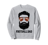 Football Dad Funny Messy Hair Beard Football Dad Sweatshirt